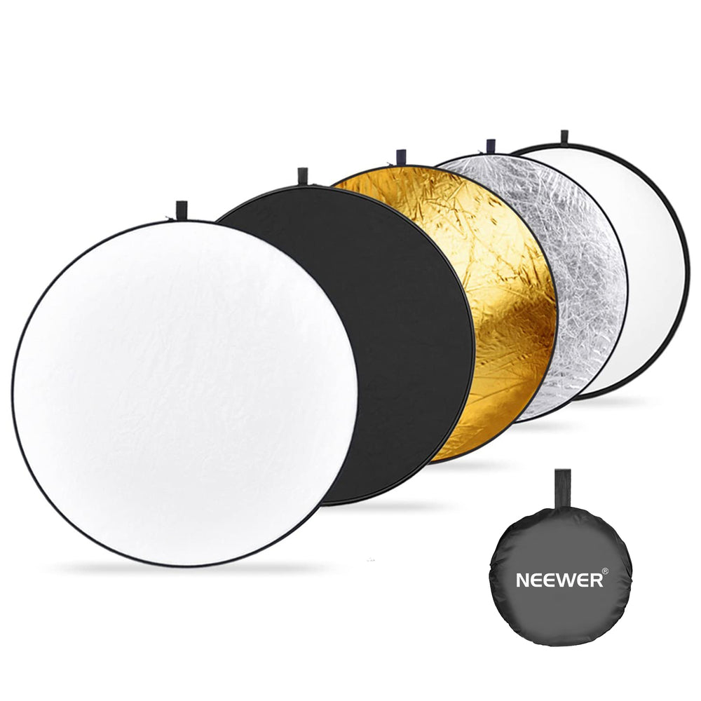 Five surfaces of the NEEWER collapsible reflector with carry bag